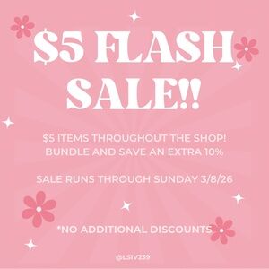 $5 Flash Sale Announcement